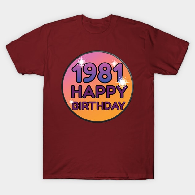 1981 Birthday T-Shirt by emojiawesome